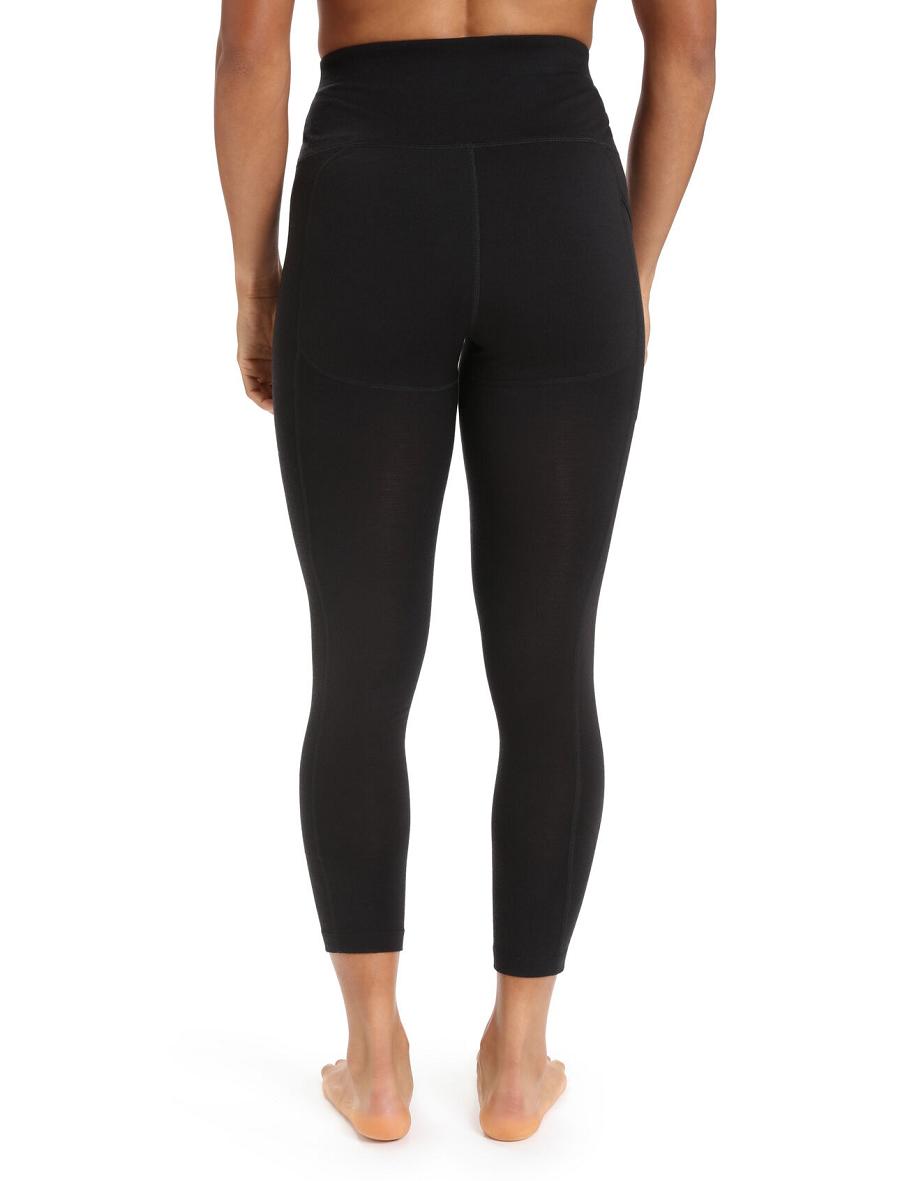 Black Women's Icebreaker Merino Fastray High Rise Running Tights | USA 1510FDNM